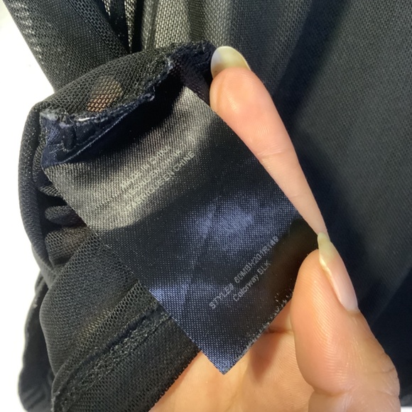 2b Bebe Mesh Sheer Button Sleeve Blouse Black Size XS - Picture 6 of 7